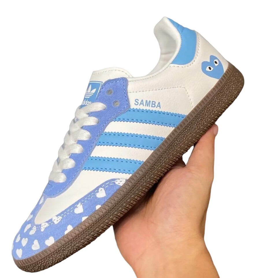 adidas samba x comme des garçons sky blue