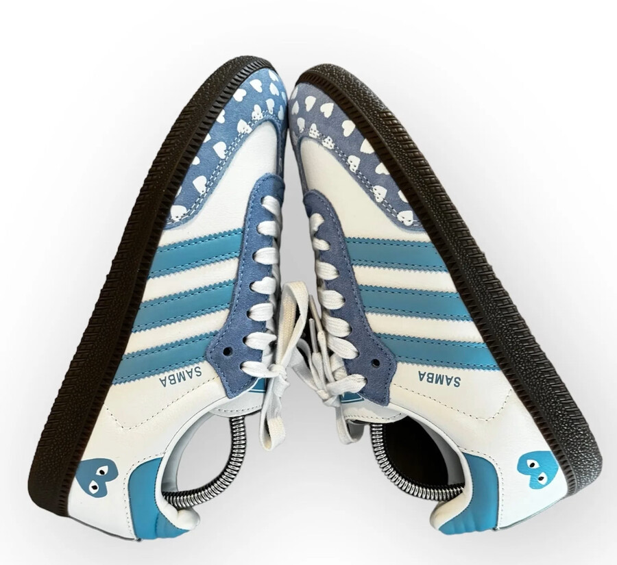 adidas samba x comme des garçons sky blue