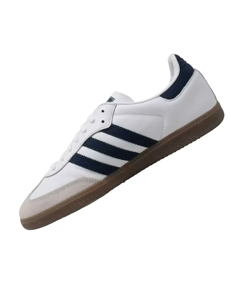 comme des garcons adidas samba white navy