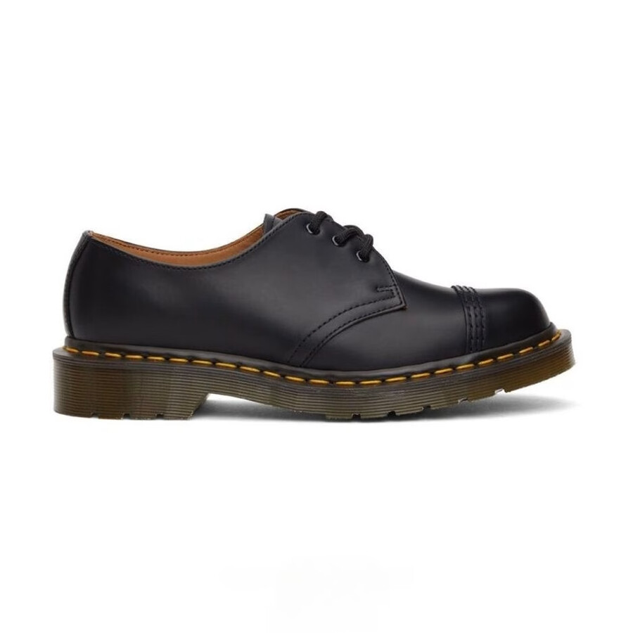cdg x dr. martens 3 trous noir avec embout cousu