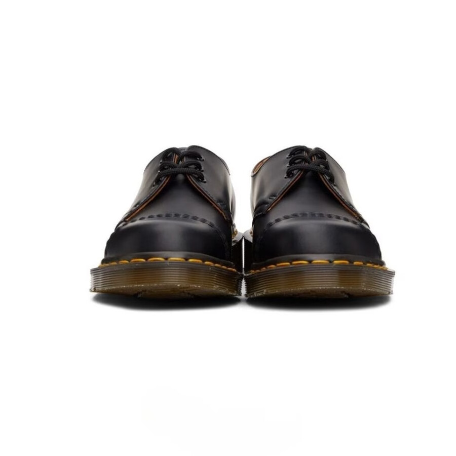 cdg x dr. martens 3 trous noir avec embout cousu