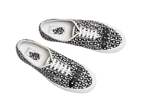 vans authentic x cdg languette en caoutchouc noir
