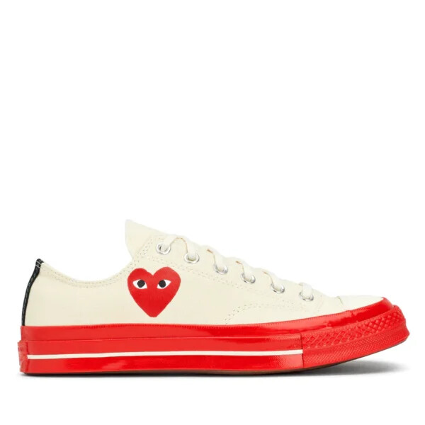 converse basses À semelle rouge blanc
