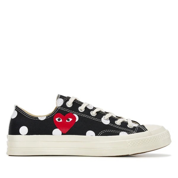 comme des garçons play chuck 70 low polka dot black