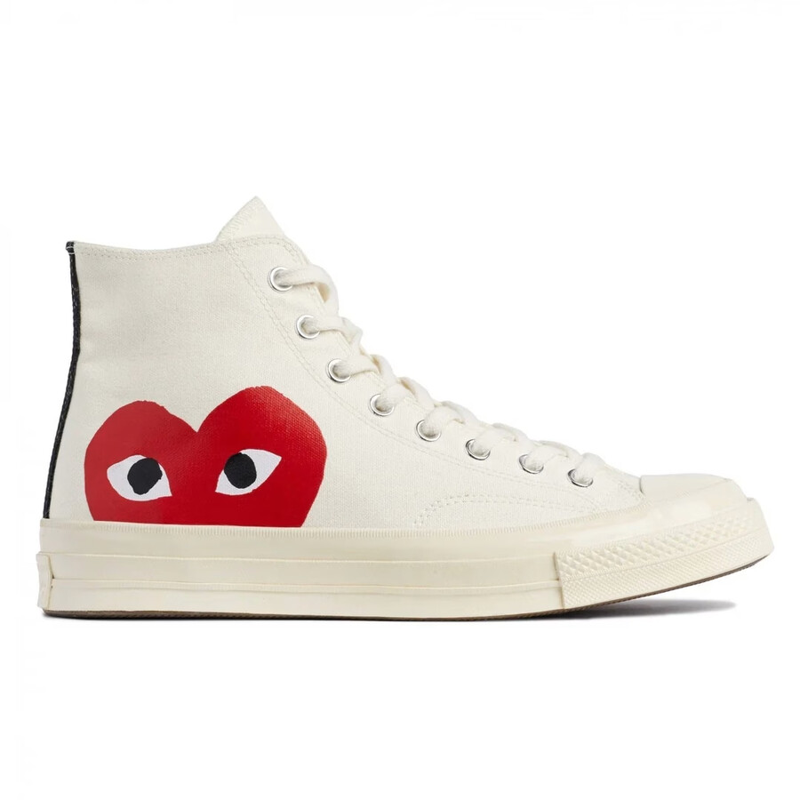 cdg joue aux converse big heart montantes blanches