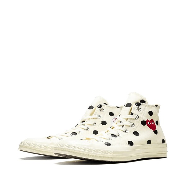baskets montantes converse red heart à pois pointure 70 blanches