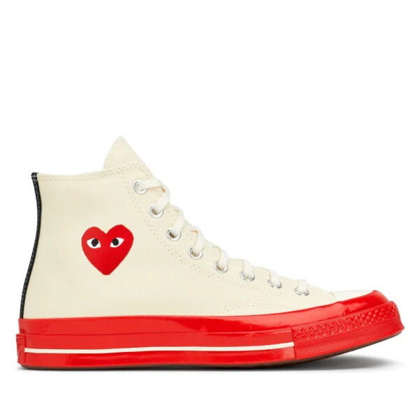 converse montantes À semelle rouge blanc