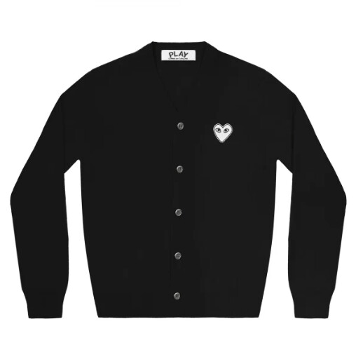 cardigan homme cdg blanc cŒur noir