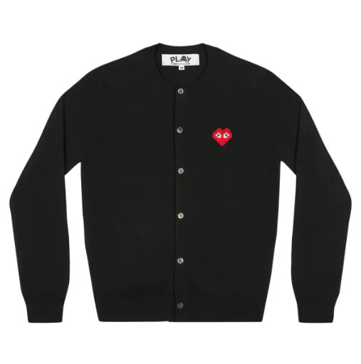 cardigan femme play invader emblem noir