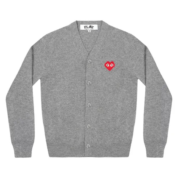 cardigan homme play invader emblem gris