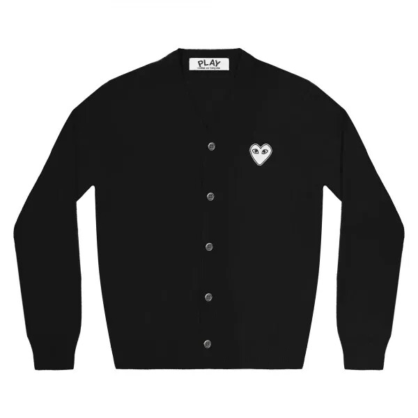 gilet homme play blanc à cœur noir