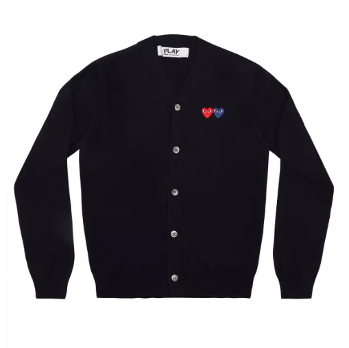 cardigan homme cdg avec double emblÈmes marine