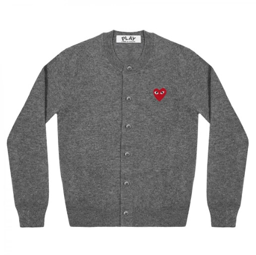 cardigan femme play red emblem gris