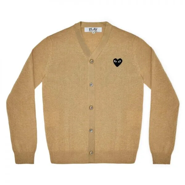 cardigan pour homme play black emblem beige