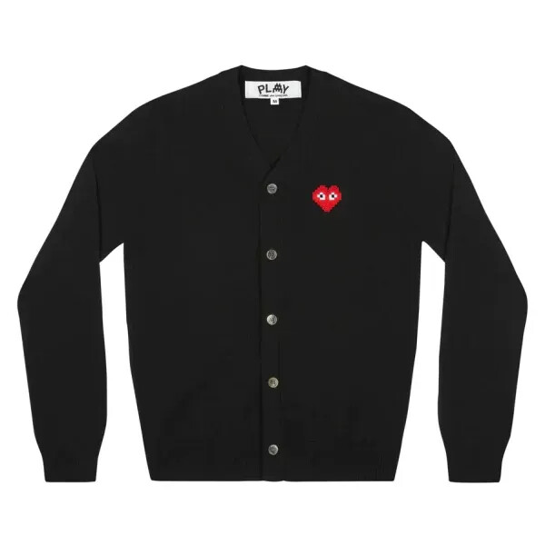 cardigan pour homme play invader emblem noir