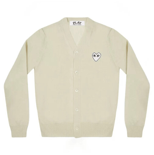 cardigan homme cdg white heart natural series off white