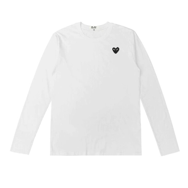 cdg play manches longues cœur superposé blanc bleu