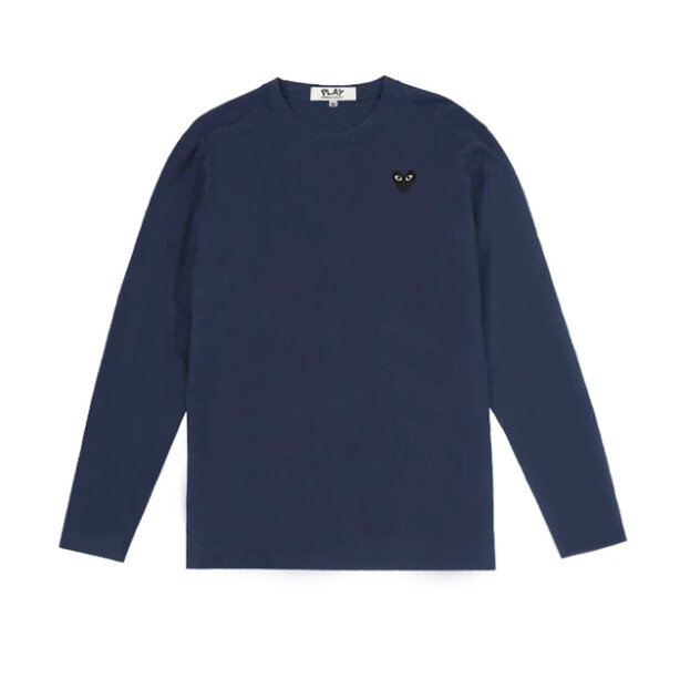 cdg play manches longues cœur superposé blanc bleu