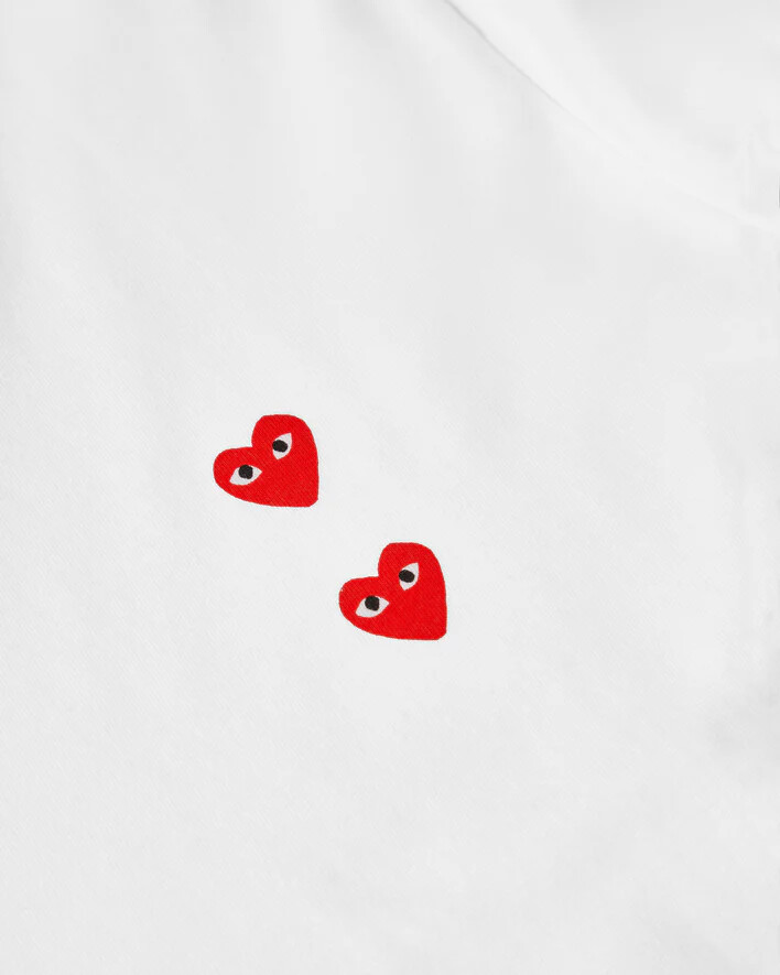 t-shirt à manches longues play multi red heart blanc