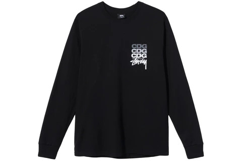 stussy x cdg dot ls manches longues noires