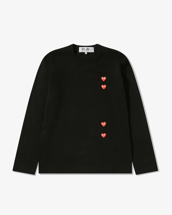 t-shirt à manches longues play multi red heart noir