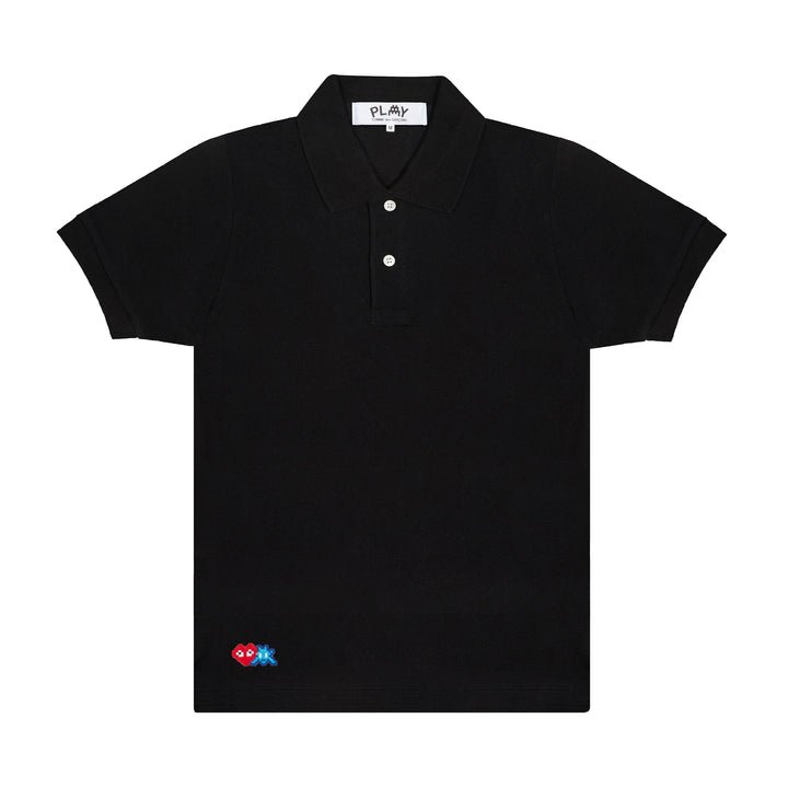 jouez à polo rouge invader cœur emblème bleu noir