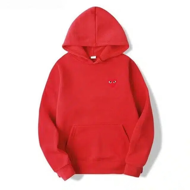 sweat à capuche comme des garçons petit format red heart rouge