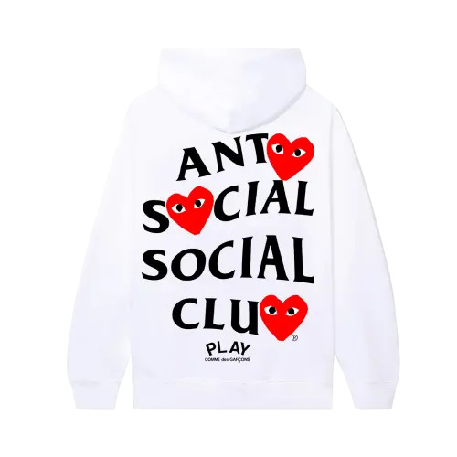 sweat à capuche blanc assc x comme des garcons