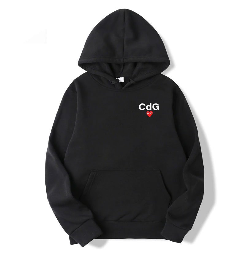 sweat à capuche imprimé cdg play heart new x