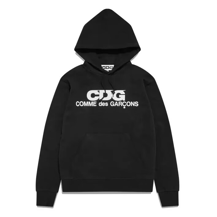 comme des garcons cdg logo hoodie noir