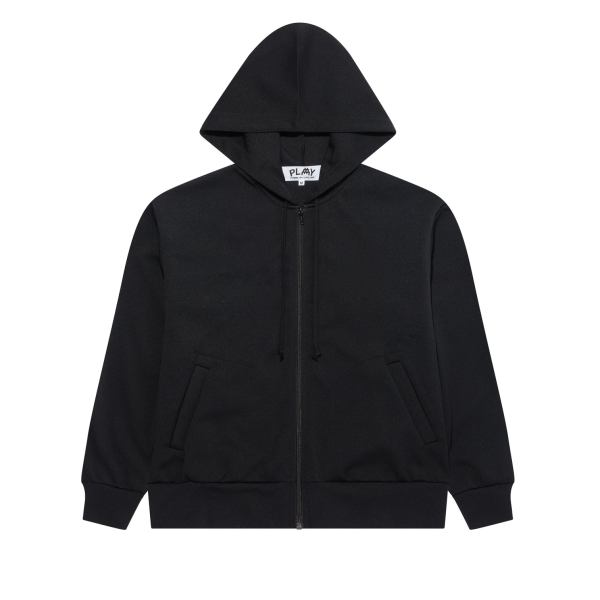 sweat à capuche zippé play avec emblème rouge denvahisseur en forme de cœur et bleu noir