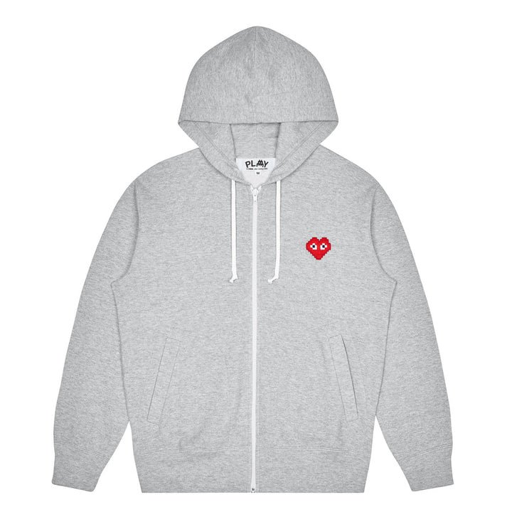 sweat À capuche zippÉ play invaders gris