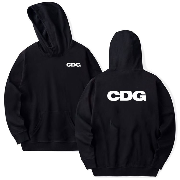 nouveau sweat à capuche imprimé cdg text recto verso