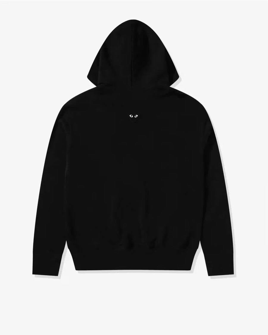 sweat à capuche unisexe cdg play reverse black heart à fermeture éclair
