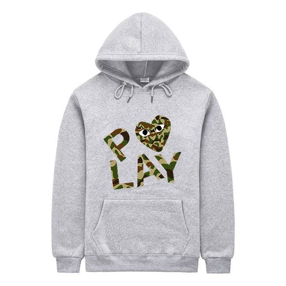 nouveau comme de garcons play camo hoodie