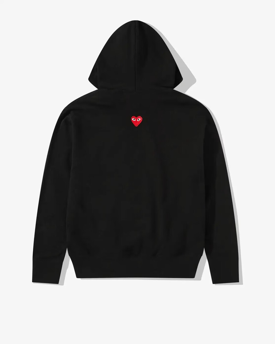 sweat à capuche unisexe play reverse red heart zip sweat black