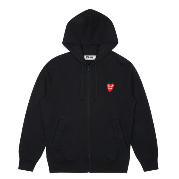 sweat À capuche zippÉ avec cŒur familial rouge