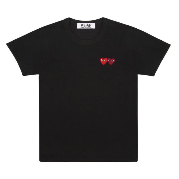 t-shirt play basic deux emblÈmes noir
