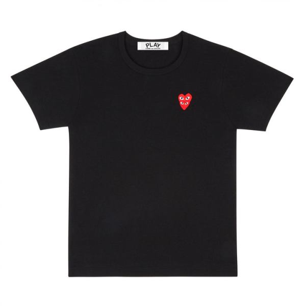 t-shirt play basic rouge famille cŒur noir