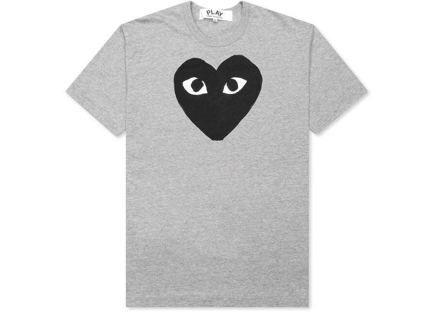 comme des garcons play blk heart tee gris
