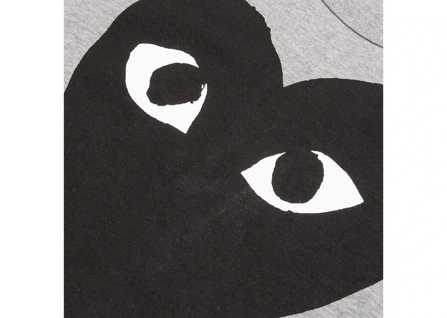 comme des garcons play blk heart tee gris
