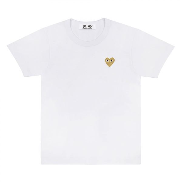 t-shirt play basic embleme dorÉ blanc