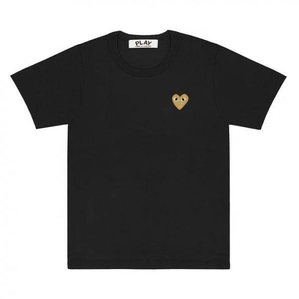 t-shirt play basic embleme dorÉ noir