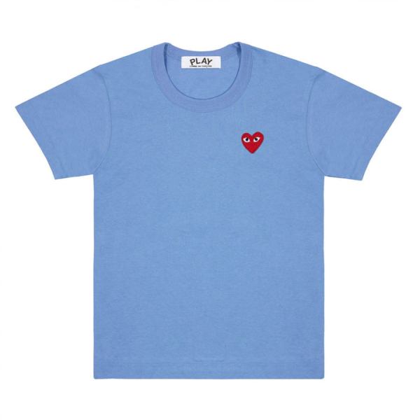 t-shirt de couleur basique play red emblem bleu