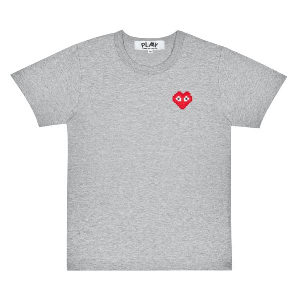 t-shirt play basic invaders red emblem gris