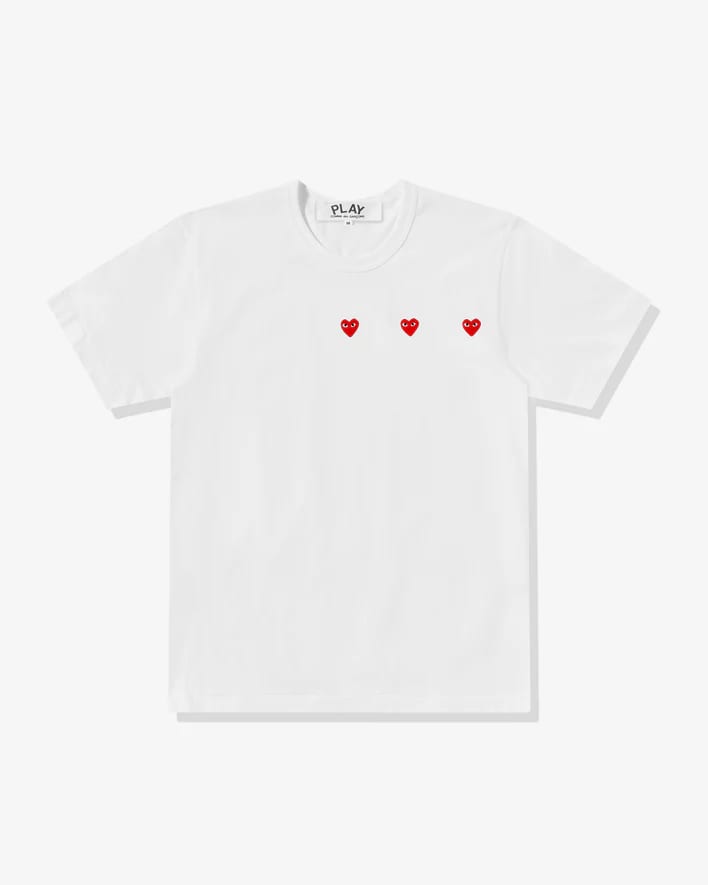 t-shirt blanc play multi red heart