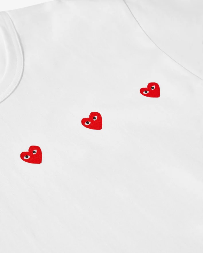 t-shirt blanc play multi red heart