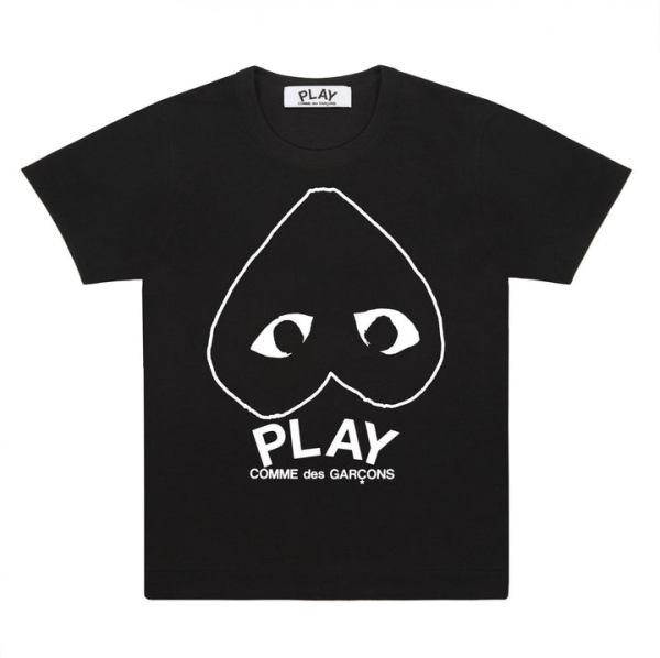 t-shirt noir avec cŒur blanc