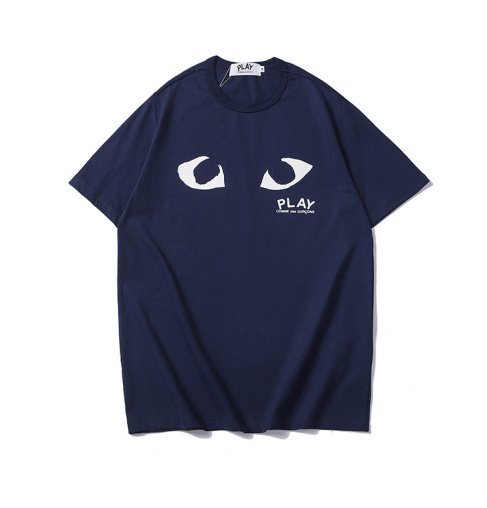 comme des garcons t-shirt yeux bleu marine
