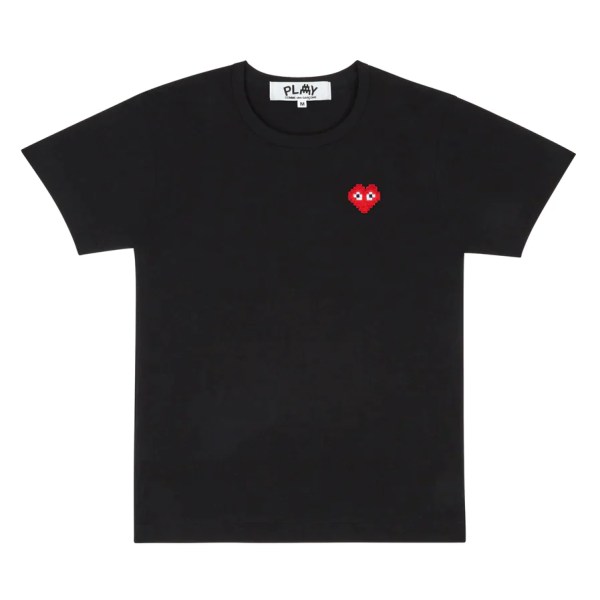 t-shirt play basic invaders red emblem noir